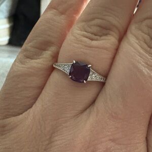 BP Sterling Silver Elegant Purple and Silver Women's Ring